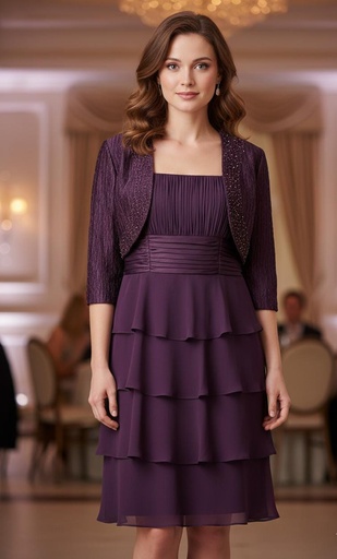 [9459] R&M RICHARDS VESTIDO MUJER MORADO 2pzs