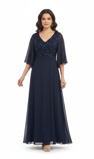 R&M RICHARDS VESTIDO AZUL M. LENTEJUELA 99399