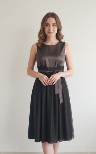 DEMOCRACY VESTIDO MUJER CAFE OSCURO