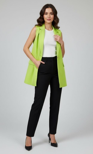 [A791VL] AVERLYNN BLAZER S/MANGA VERDE LIMON