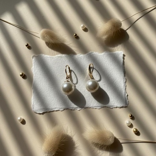 [AE0211] ARETES ENCHAPE PERLA-DRD MED