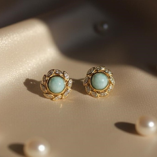 [AE0264] ARETES ENCHAPE FLR CELESTE-DORD