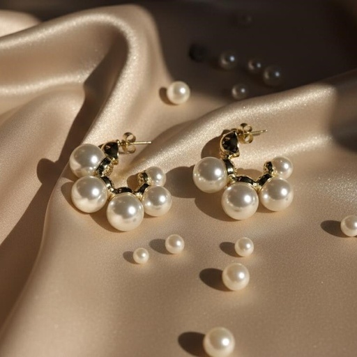 [AE0270] ARETES ENCHAPE PERLAS ARGOLLA