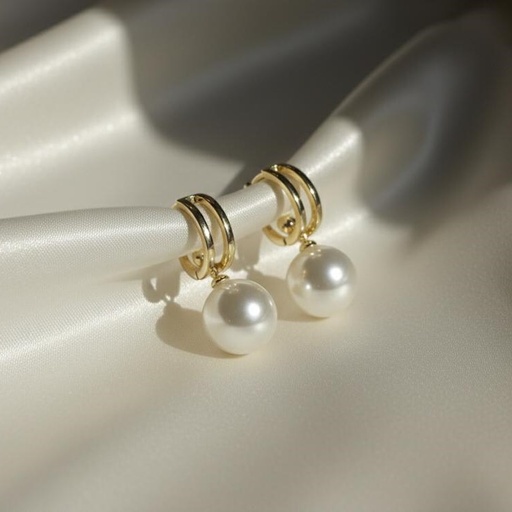 [AE0290] ARETES ENCHAPE DRD PERLA COLGANTE