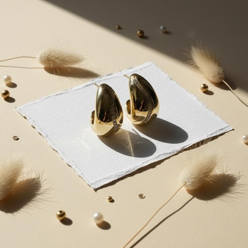 [AE0292] ARETES ENCHAPE GOTAS BRILLANTE