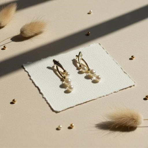 [AE0297] ARETES ENCHAPE COLGANTE PERLAS DRD