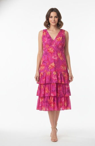 KENSIE VESTIDO FUCSHIA FLORES MUJER KDTP3271
