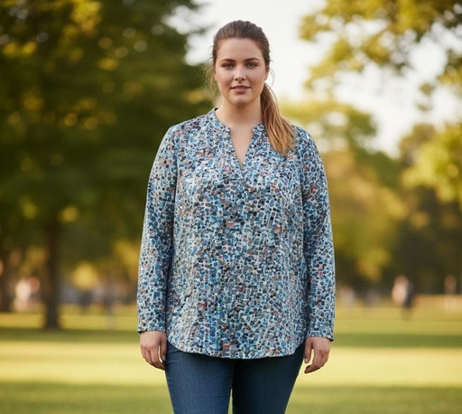 [MB2054AT] MANHATTAN BLUSA MUJER ESTAMPADO CUADROS