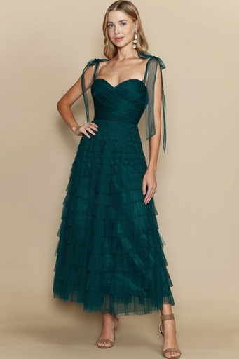 MANIJU VESTIDO VERDE ESMERALDA LARGO MF21468