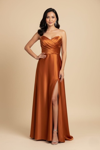 [MF22972] MANIJU VESTIDO TERRACOTA LARGO