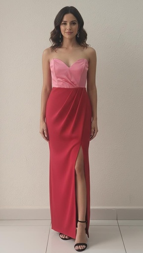 MANIJU VESTIDO L. MUJER ROSA-ROJO MF2415