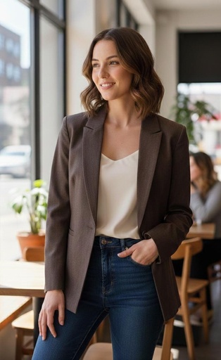 ZAC&RACHEL CHAQUETA CHOCOLATE MUJER NJ81QC83BC