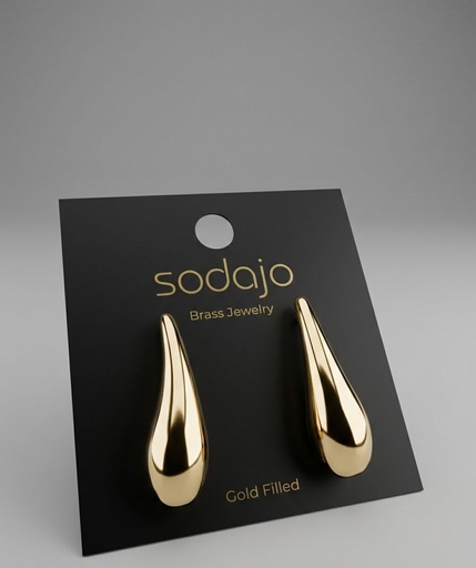 [ZZ219153D] SADAJO ARETES GOTA DORADO ENCHAPE