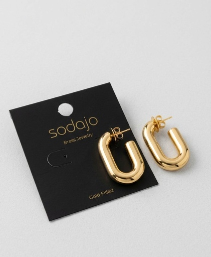 [ZZ219162D] SADAJO ARETES CUADRADO DORADO ENCHPE