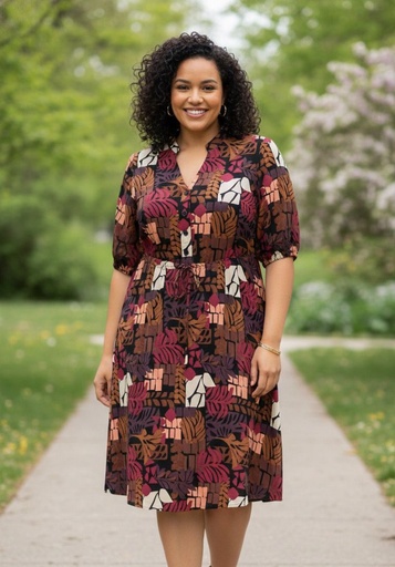 52SEVEN VESTIDO NGRO ESTAMPADO ZZ3222W