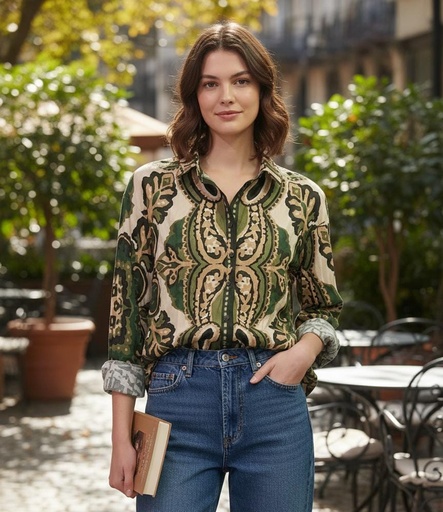 FASHION SPACE BLUSA VERDE ESTAM.ZZ5710