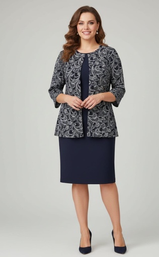 SANDRA DARREN CHAQ.VESTIDO AZUL M.FLRS