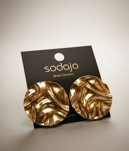 [ZZ9186] SADAJO ARETES REDONDO ENCHAPE