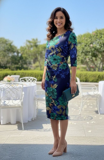 DONNA RICCO VESTIDO AZUL M.FLRS CLRS