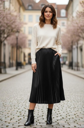 LOVE POEM FALDA NEGRO PLISES ZZMIA800