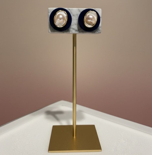 [AE0386] ARETES ENCHAPE DRD OVALADO CONCHA NACAR