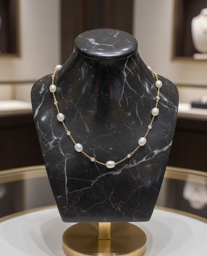 [COLL05] COLLAR ENCHAPE DRD PERLA PIEDRITA