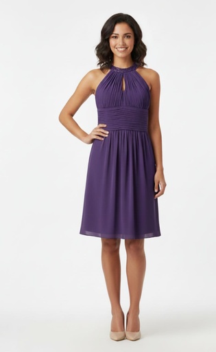 [054423600] AIDAN MATTOX VESTIDO MUJER MORADO