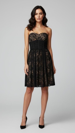 [054432570] AIDAN MATTOX VESTIDO MUJER NEGRO 054432570