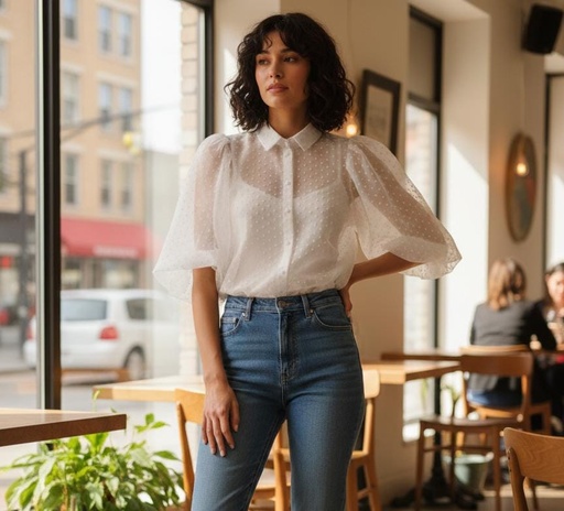 [20032B] CIEN BLUSA MUJER BLANCO 20032