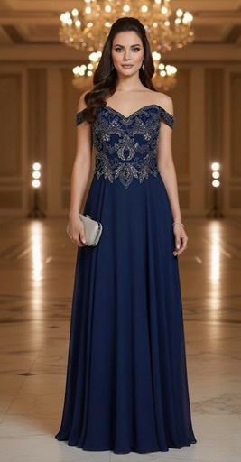 [4690X] XSCAPE VESTIDO AZUL M.BRILLANTE MUJER