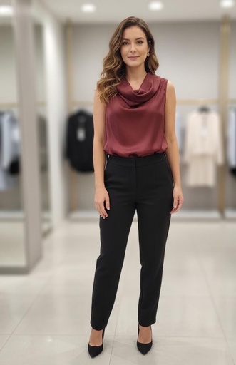 D.N.A BLUSA BURGUNDY SATIN 5469T24166B