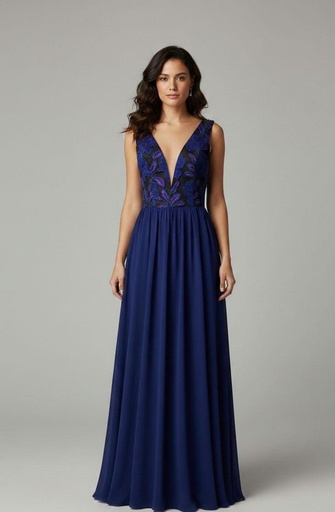 [VL00X073] D15969/VESTIDO AZUL VL00X073
