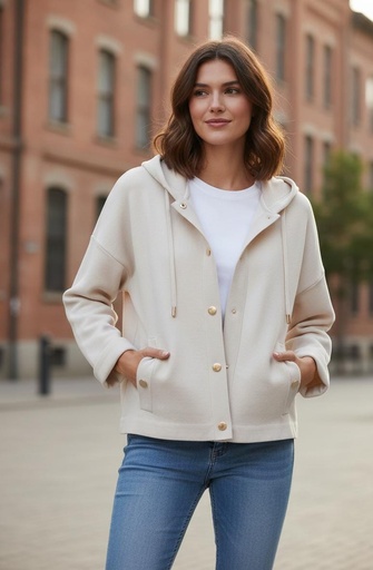 [991106456] CHAQUETA BEIGE MUJER
