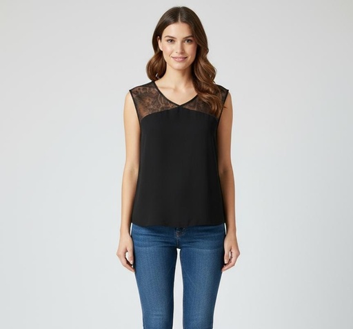 [32801] SKIES ARE BLUE BLUSA MUJER NEGRO 32801