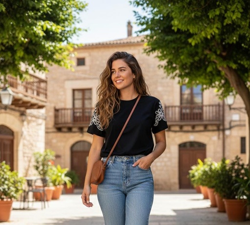 OVER APPAREL BLUSA NEGRO-FLRS T8826