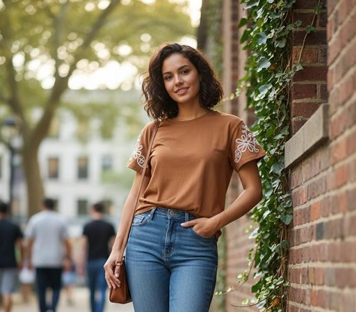 OVER APPAREL BLUSA BROWN T8826B