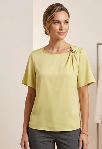 MICHEL BLUSA VERDE LIMON BROCHE/DRD 43726VL