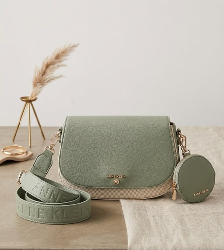 [192815137887] ANNE KLEIN CARTERA VERDE MENTA-BEIGE