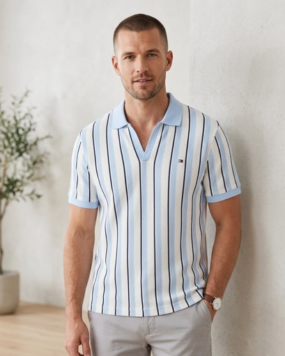 TOMMY CAMISETA CELESTE-BLC-AZUL XM07808