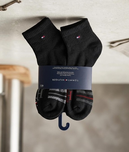 [194882190819] TOMMY CALCETINES 6PZS NEGRO