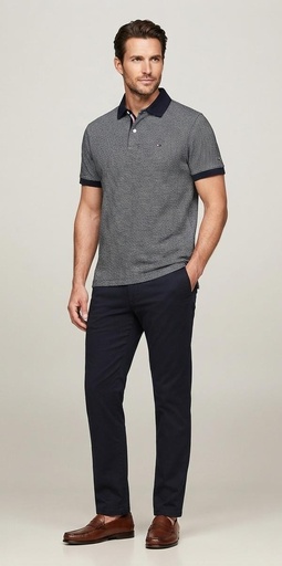TOMMY CAMISETA C/P AZUL M.RAYAS XM07340